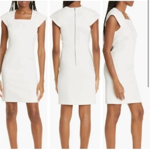 alice + olivia kiro pleated shoulder sheath dress - Picture 1 of 5